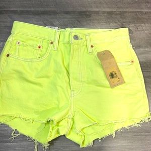 These are Levi neon green shorts brand new never been worn.